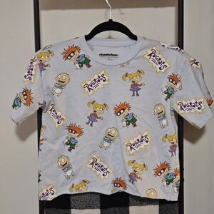 Nickelodeon Rugrats All-Over Print Tee - Light Gray with Yellow & Purple Accents